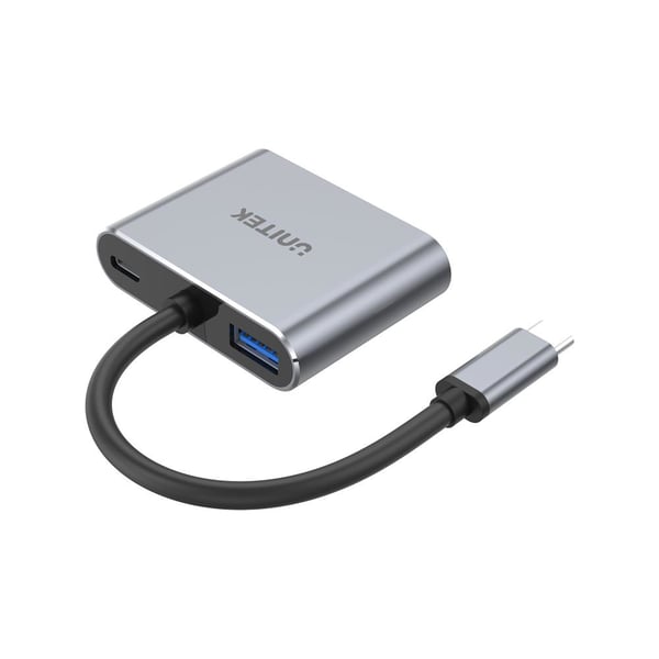 UNITEK D1049A kannettavien tietokoneiden telakka ja porttitoistin USB 2.0 Type-C Hopea
