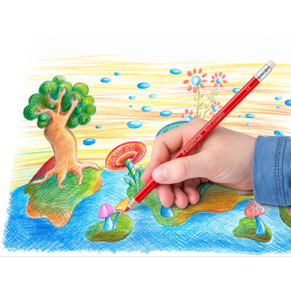 Miniatyrbild 2 av 4: Staedtler Noris erasable 144 50 Svart, Blå, Bordeaux, Brun, Grön, Ljusgrön, Mauve, Marinblå, Orange, Persika, Röd, Gul 12 styck