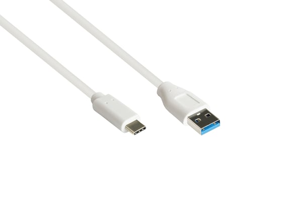 Miniatyrbillede 1 af 2: Alcasa 2831-AC010W USB-kabel USB 3.2 Gen 2 (3.1 Gen 2) 1 m USB A USB C 10 Gbit/sek. Hvid