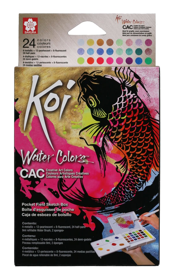 Sakura XNCW-24MPN vesiohenteinen maali Multi Paletti 24 kpl
