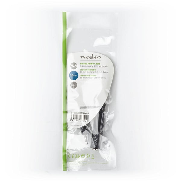 Nedis CAGP22550BK02 lydkabel 0,2 m 3.5mm 6.35mm Sort