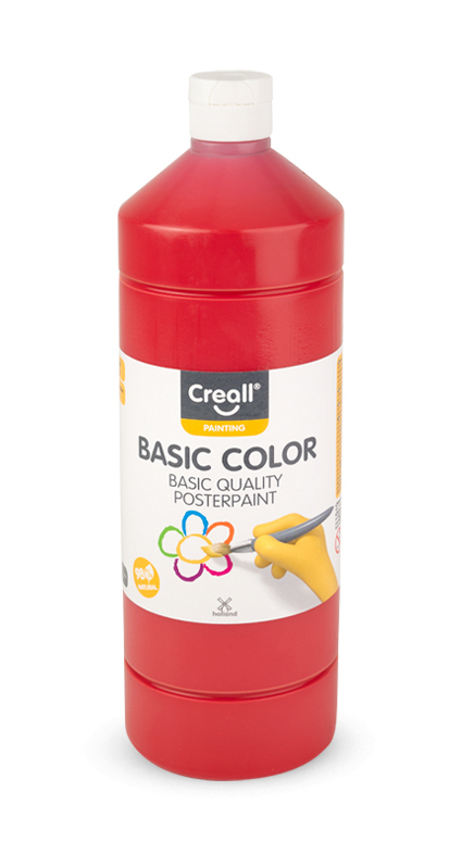 Creall Basic Color vandbaseret maling Rød 1000 ml Flaske 1 stk