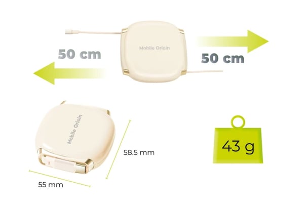 Mobile Origin MO-CB7-BG USB-kaapeli 1 m USB C 0,48 Gbit/s 100 W Beige