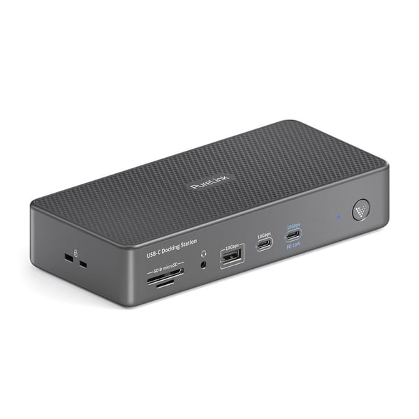 Pikkukuva 1 / 5: PureLink VL-D220 kannettavien tietokoneiden telakka ja porttitoistin Langallinen USB 3.2 Gen 2 (3.1 Gen 2) Type-C Harmaa