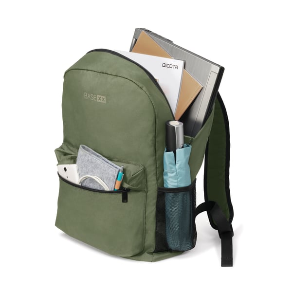Miniatyrbillede 3 af 5: BASE XX D31965 taske og etui til laptop 39,6 cm (15.6") Rygsæk Grøn, Oliven