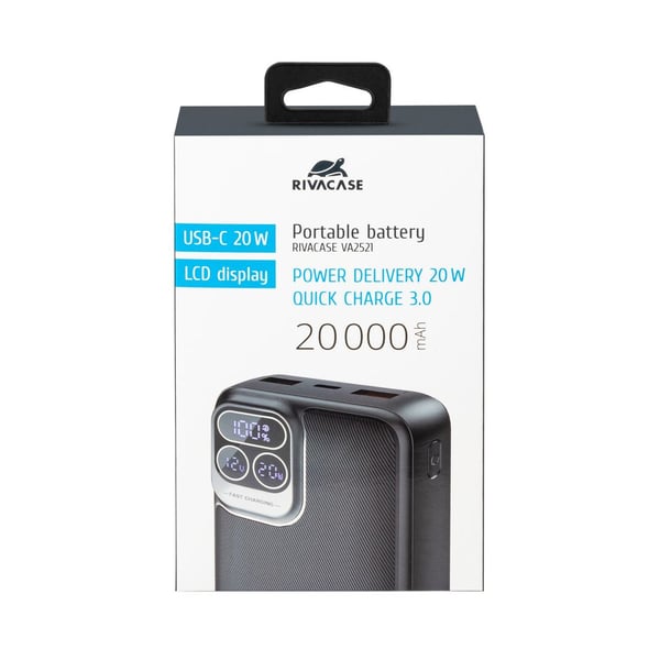Miniatyrbillede 11 af 16: Rivacase VA2521 powerbank Lithium polymer (LiPo) 20000 mAh Grå