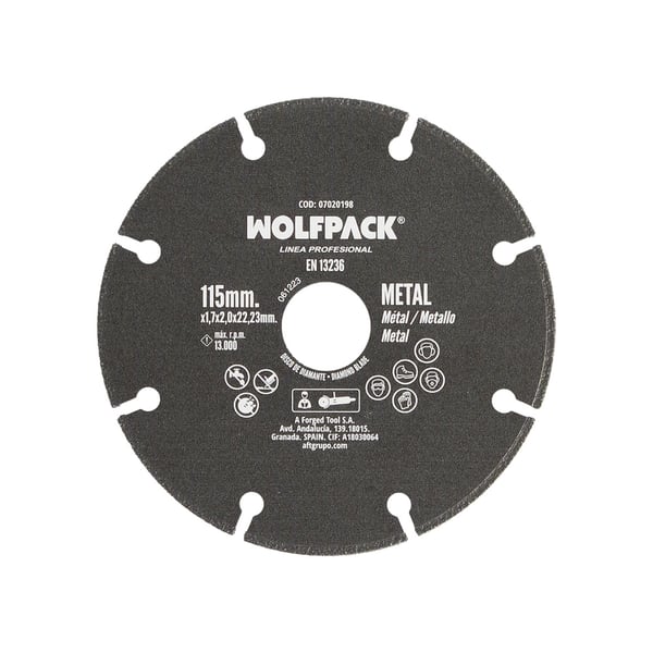 Pikkukuva 1 / 5: Wolfpack Disco Corte Universal Metales Ø 115 x 1,7 mm. Filo de Diamante