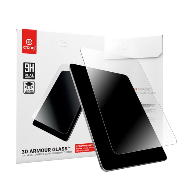 Crong 3D Armour Glass – Szklo hartowane iPad Air 13” M3 (2025) / iPad Air 13” M2 (2024) / iPad Pro 12.9 (2022-2018) Kirkas näytönsuoja Apple 1 kpl