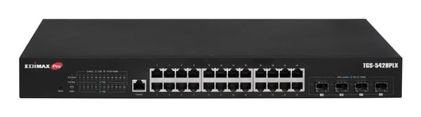 Miniatyrbild 3 av 4: Edimax TGS-5428PLX nätverksswitchar hanterad 2.5G Ethernet (100/1000/2500) Strömförsörjning via Ethernet (PoE) stöd 1U Svart