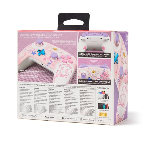 PowerA NSGP0255-01 spil-controller Lyserød Bluetooth Gamepad Nintendo Switch, Nintendo Switch Lite, Nintendo Switch OLED