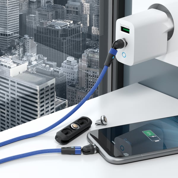 RealPower MagneticCharge2 USB-kabel 1 m Blå