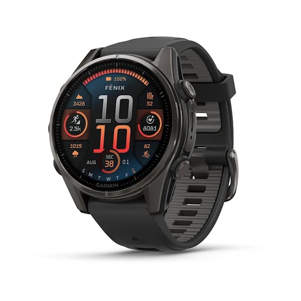 Miniatyrbild 1 av 8: Garmin fenix 8 3,3 cm (1.3") AMOLED 43 mm Digital 416 x 416 pixlar Pekskärm Svart Wi-Fi GPS