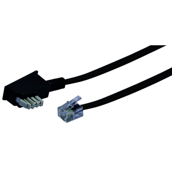 Schwaiger 6.0m RJ-11 - TAE-N 6 m Sort
