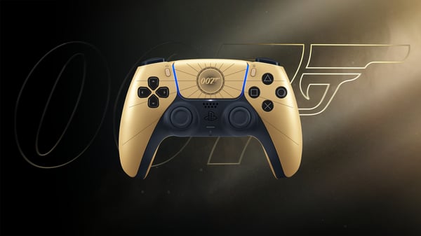 Sony DualSense Wireless Controller – 007 First Light Limited Edition Sort, Guld Bluetooth/USB Gamepad Analog/digital PlayStation 5, Android, MAC, PC, iOS