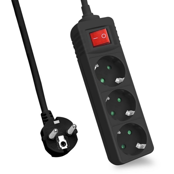 Helos 262804 stikdåse 3 m 3 AC stikkontakt(er) Indendørs Sort Helos 262804 stikdåse 3 m 3 AC stikkontakt(er) Indendørs Sort