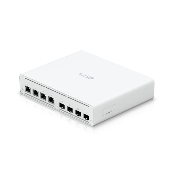 Miniatyrbild 1 av 7: Ubiquiti UISP Switch Plus hanterad 2.5G Ethernet (100/1000/2500) Strömförsörjning via Ethernet (PoE) stöd 1U Vit