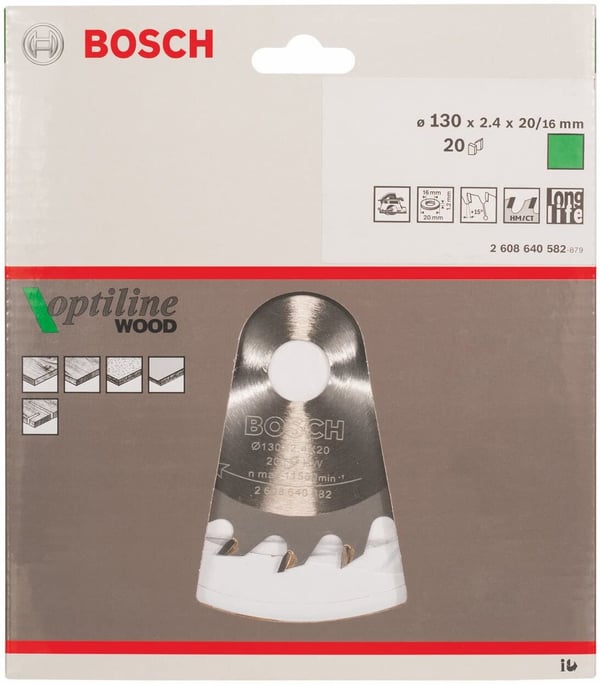 Miniatyrbillede 2 af 2: Bosch ‎2608640582 rundsavklinge 13 cm 1 stk