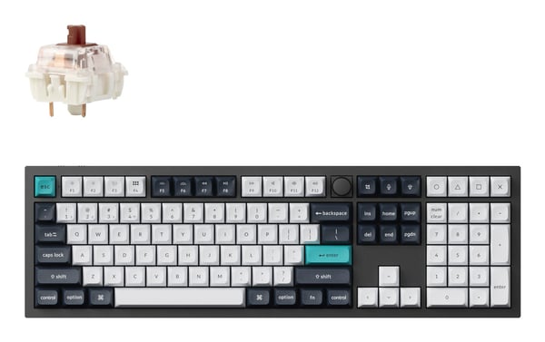Keychron Q6 Max tangentbord Universal USB + RF Wireless + Bluetooth QWERTY Portugisisk Svart, Vit
