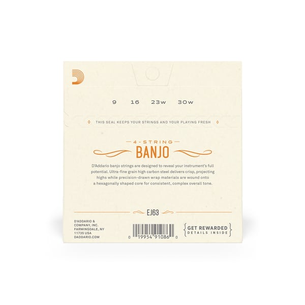 Pikkukuva 3 / 4: D'Addario EJ63 musiikkisoittimen kieli 4 kpl Terästä Banjo