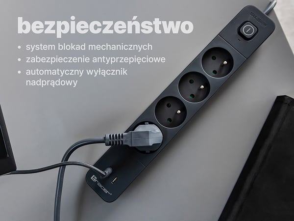 Miniatyrbillede 11 af 11: Tracer Power Line+ 5 sockets stikdåse 1,5 m 4 AC stikkontakt(er) Indendørs Grafit