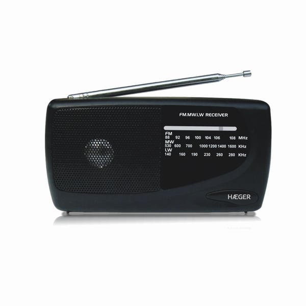 Miniatyrbillede 1 af 3: Haeger PR-TRI.002A radio Bærbar Sort