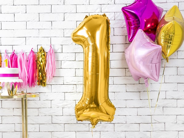 Party Deco Folieballon Nummer \"1\", 86cm, Universal Guld