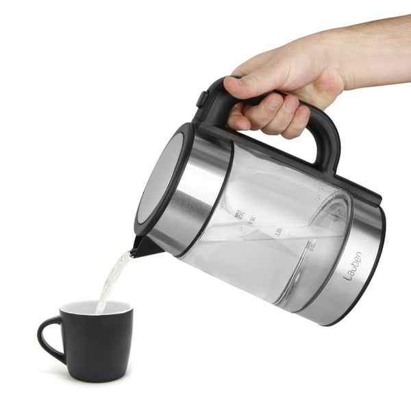 Lauben LBNEK17GS elkedel 1,7 L 2200 W Sort, Rustfrit stål, Transparent