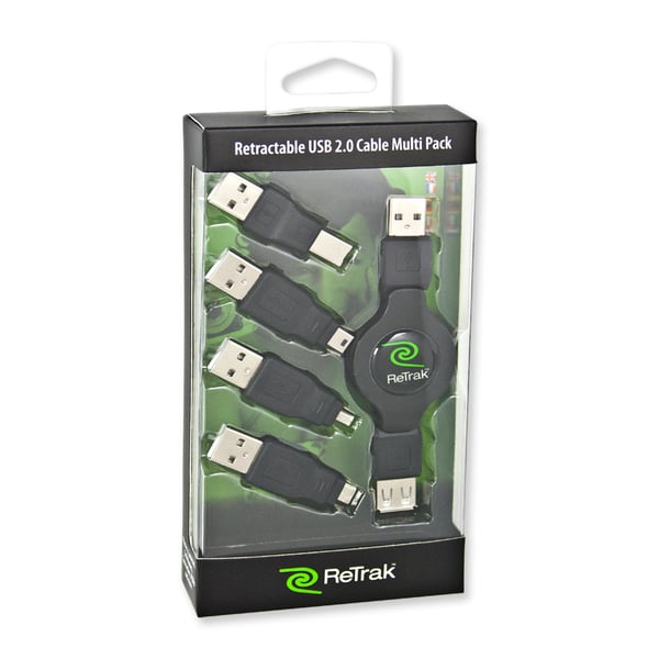 Miniatyrbild 7 av 8: ReTrak EUCABLERU2M USB-kablar USB 2.0 1 m USB A 0,48 Gbit/s Svart
