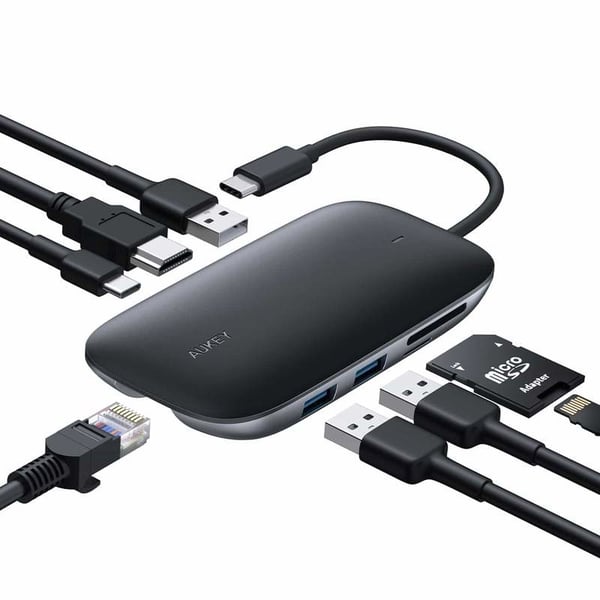 AUKEY CB-C71 kannettavien tietokoneiden telakka ja porttitoistin Musta
