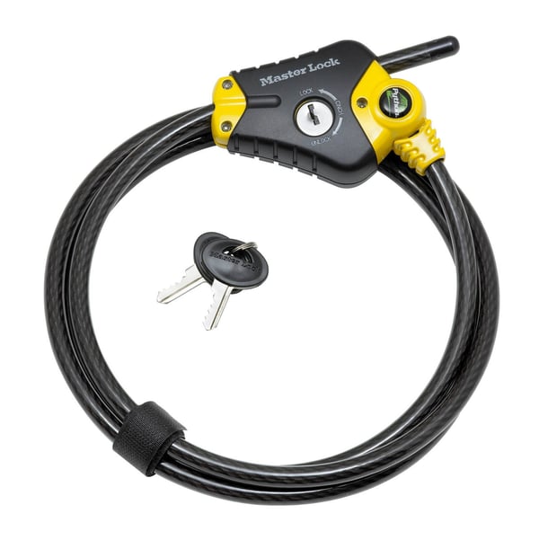 Miniatyrbillede 1 af 3: MASTER LOCK 8433EURD kabellås Sort, Gul 1,8 m