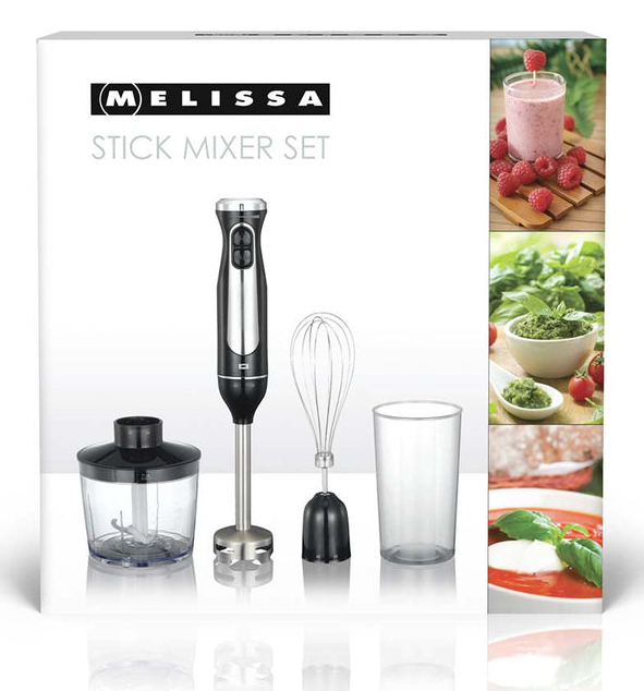 Melissa 16210069 0,7 L Nedsænkning blender 600 W Sort, Rustfrit stål