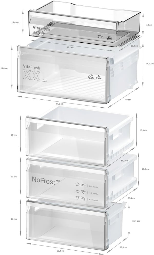 Bosch Serie 4 KGN392XCF køle-/fryseskab Fritstående 363 L Sort