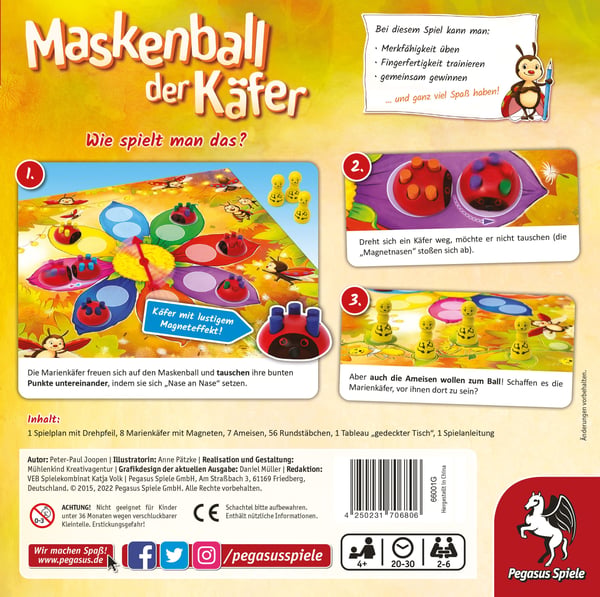 Pegasus Maskenball der Käfer 30 min Lautapeli Kerää kaikki -peli