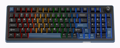 Ducky DKOKM2598-KYPTCOH1 tangentbord Universal USB + RF Wireless + Bluetooth QWERTY Svart, Blå