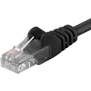 PremiumCord Patch kabel UTP Cat5e 1.5m cerny nätverkskablar Svart 1,5 m U/UTP (UTP) Rund