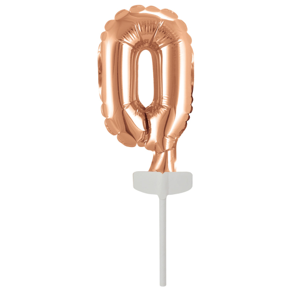 AMSCAN Mini folieballon tal 0 rosaguld 7.5x12cm