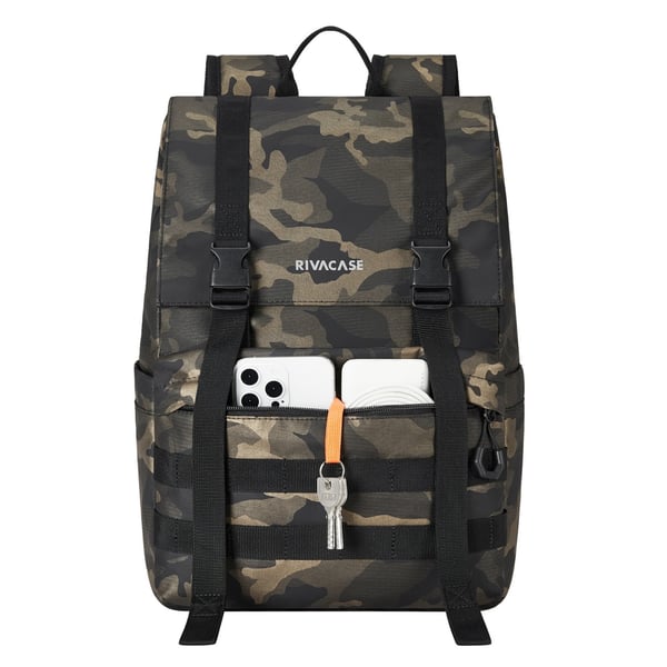 Miniatyrbillede 4 af 22: Rivacase Sherwood rygsæk Rulletoprygsæk Brun, Camouflage Neopren, Polyester, Polyurethan (PU), Genanvendt polyethylenterephthalat (rPET)