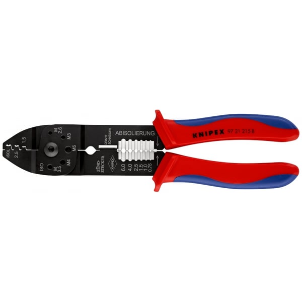 Knipex 97 21 215 B Puristustyökalu Musta, Sininen, Punainen