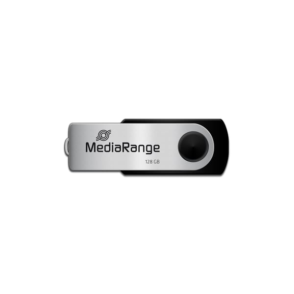 MediaRange MR913 USB-sticka 128 GB USB Type-A 2.0 Svart, Silver