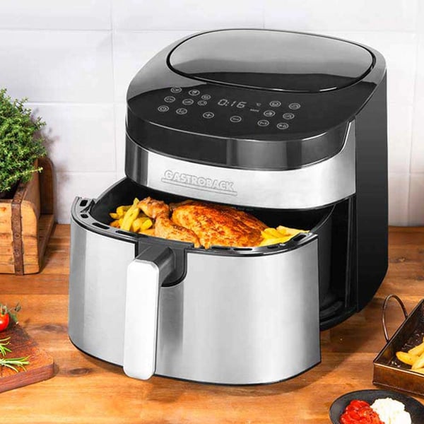 Gastroback Design Air Pro XXL Enkelt 6,5 L Enkeltstående 1600 W Varmluftsteger Sort, Rustfrit stål
