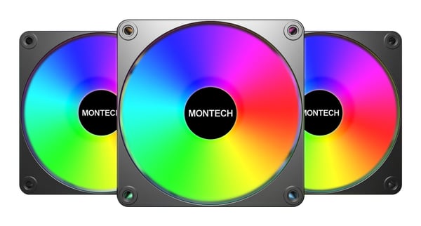 Montech GF120R V2 ARGB Computerkabinet Blæsermodul 12 cm Sort 3 stk