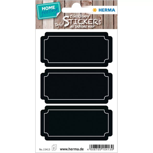 Miniatyrbild 1 av 2: HERMA 15413 självhäftande etiketter Permanent Svart 6 styck