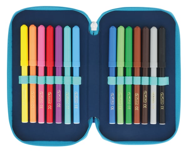 Miniatyrbillede 10 af 10: Herlitz TriCase Dip Dye - 31 stk. - Blå - Turkis - Polyester - Monokromatisk - 190 mm - 115 m
