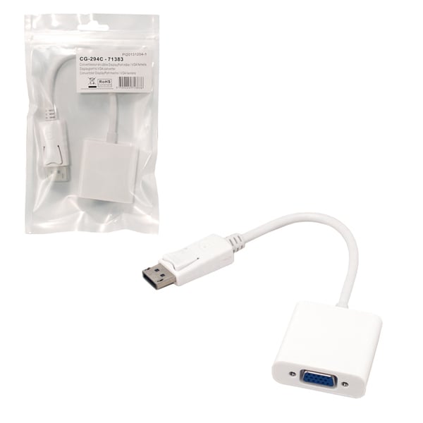 MCL CG-294C videokaapeli-adapteri 0,2 m VGA (D-Sub) DisplayPort Valkoinen
