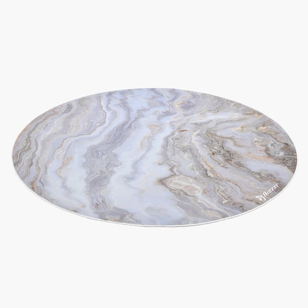 Miniatyrbillede 1 af 5: Arozzi Zona Round Floor Pad Hvid, Marmor farve Mikrofiber, Gummi