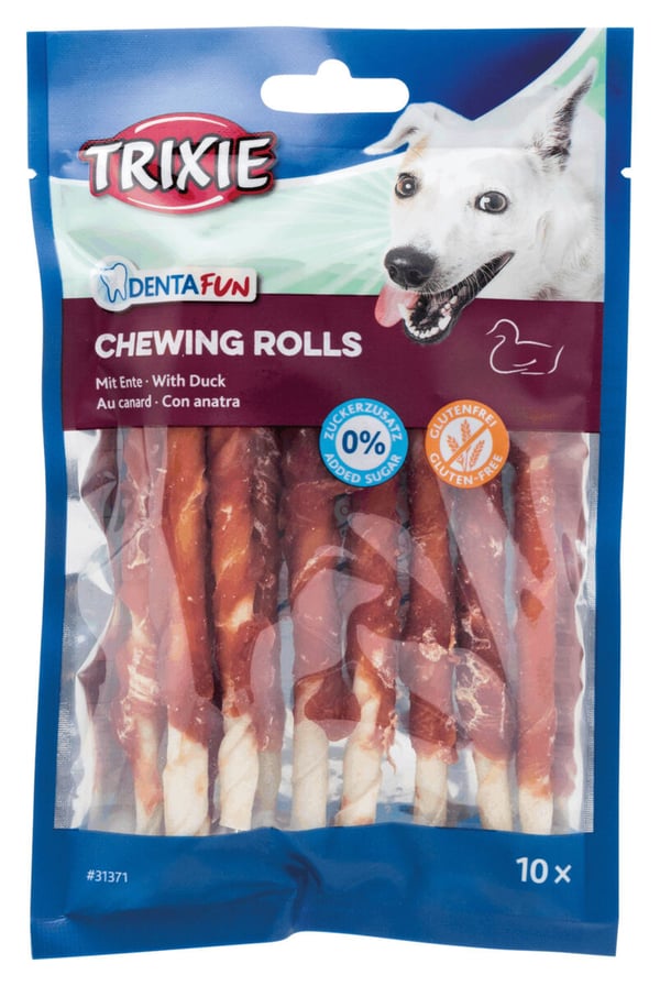 TRIXIE Denta Fun Duck Chewing Rolls Koira Välipala Ankka 80 g