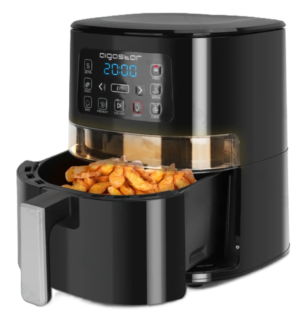 Aigostar 8433325286392 fritös Single 4 l Fristående 1600 W Varmluftsfritös Svart Aigostar 8433325286392 fritös Single 4 l Fristående 1600 W Varmluftsfritös Svart