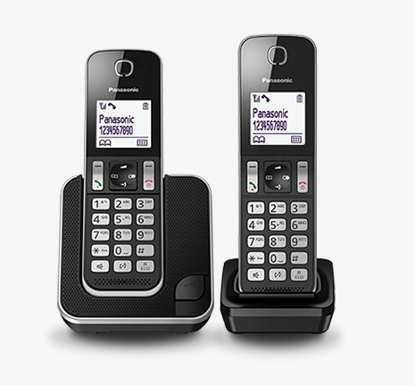 Panasonic KT-TGD312 DECT-telefon Namn och uppringnings-ID Svart