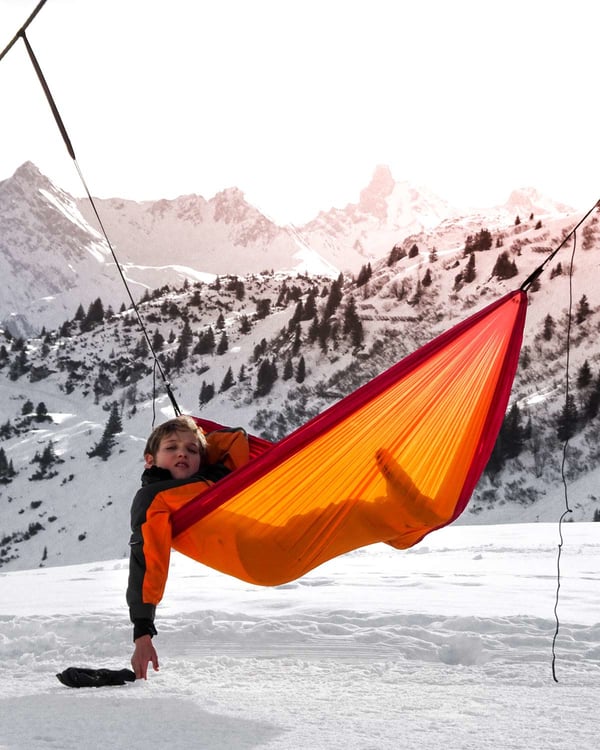 Miniatyrbild 7 av 16: AMAZONAS Adventure Hammock Upphängningsbar hängmatta 1 personer Nylon, Ripstop Orange, Röd