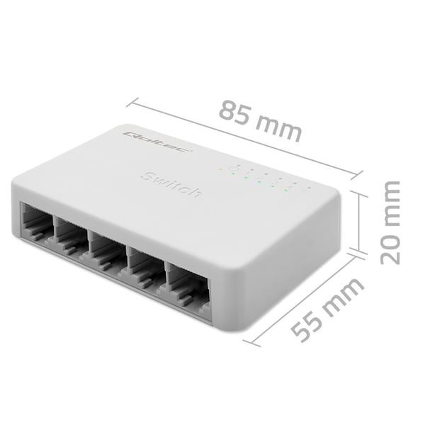 Miniatyrbillede 2 af 5: Qoltec 52247 netværksswitch Ikke administreret Hvid